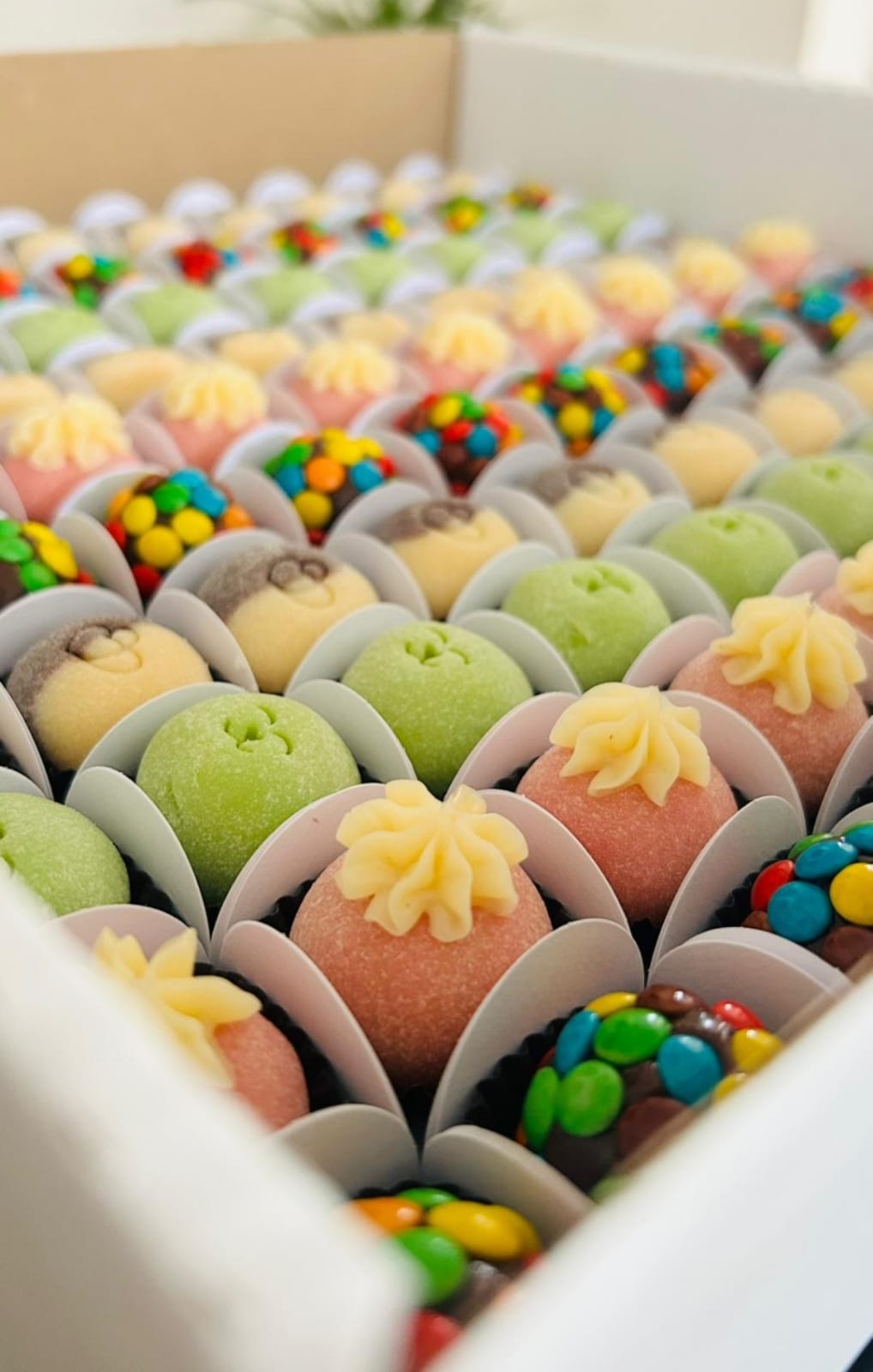Caixa de Brigadeiros Coloridos Vila da Capivara